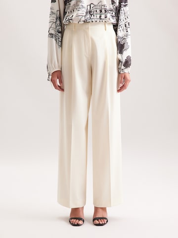 Wide Leg Pantalon à pince SEIDENSTICKER en blanc : devant