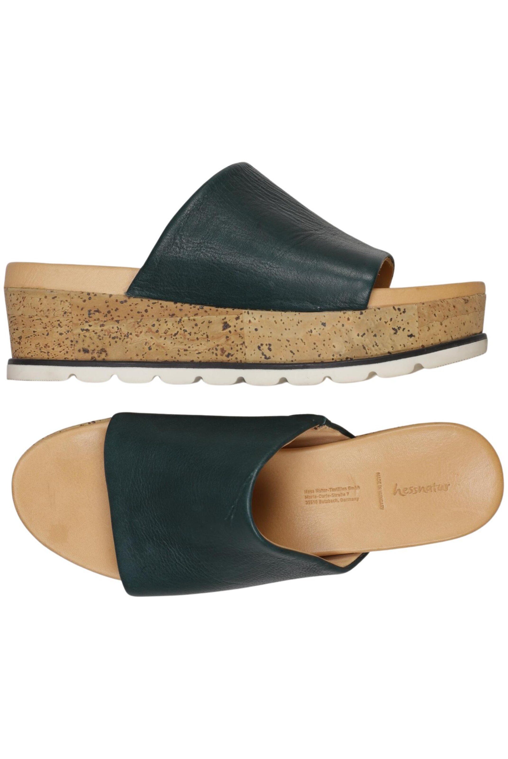 hessnatur Sandals & High-Heeled Sandals in 39 in Green: front