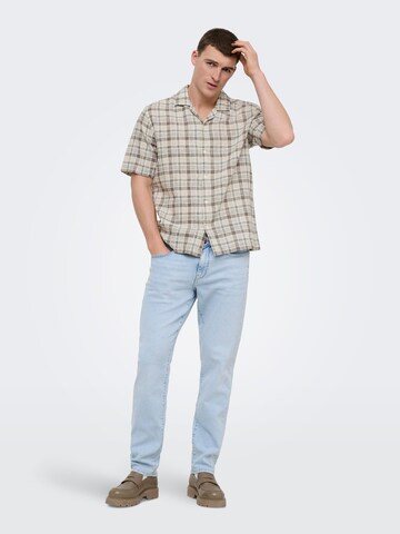 Only & Sons - Ajuste regular Camisa 'ONSCaiden' en marrón