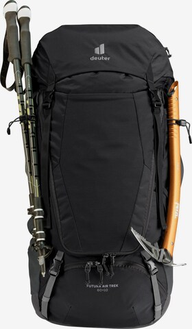 DEUTER Sports Backpack 'Futura Air Trek 60 + 10' in Black