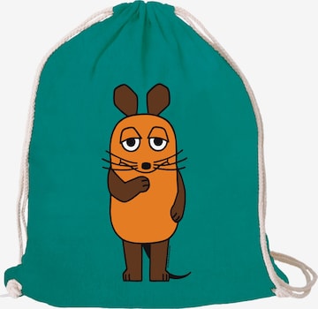 LOGOSHIRT Gym Bag 'Die Maus' in Green: front