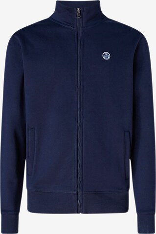 North Sails Zip-Up Hoodie in Blue: front