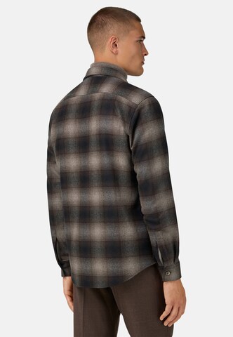 Boggi Milano Regular fit Overhemd in Bruin