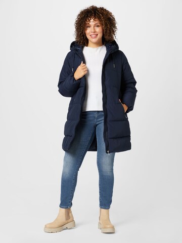 ONLY Carmakoma Winter Coat 'Dolly' in Blue