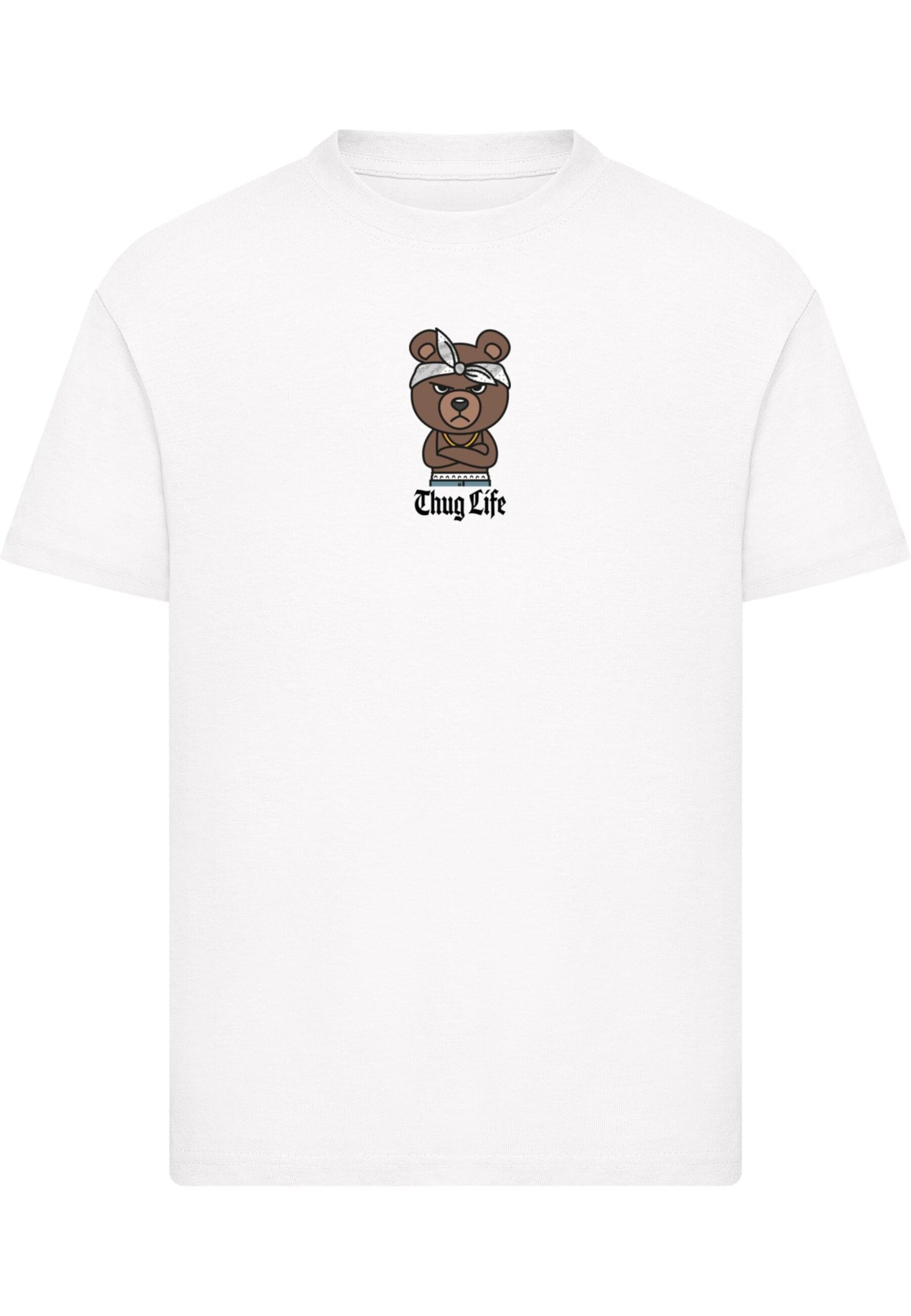 Mister Tee - Camiseta 'Bandana Bear' en blanco: frente