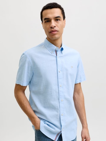 JACK & JONES Comfort fit Button Up Shirt in Blue
