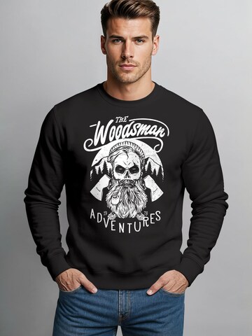 Neverless Sweatshirt 'Lumberjack Woodsman' in Black