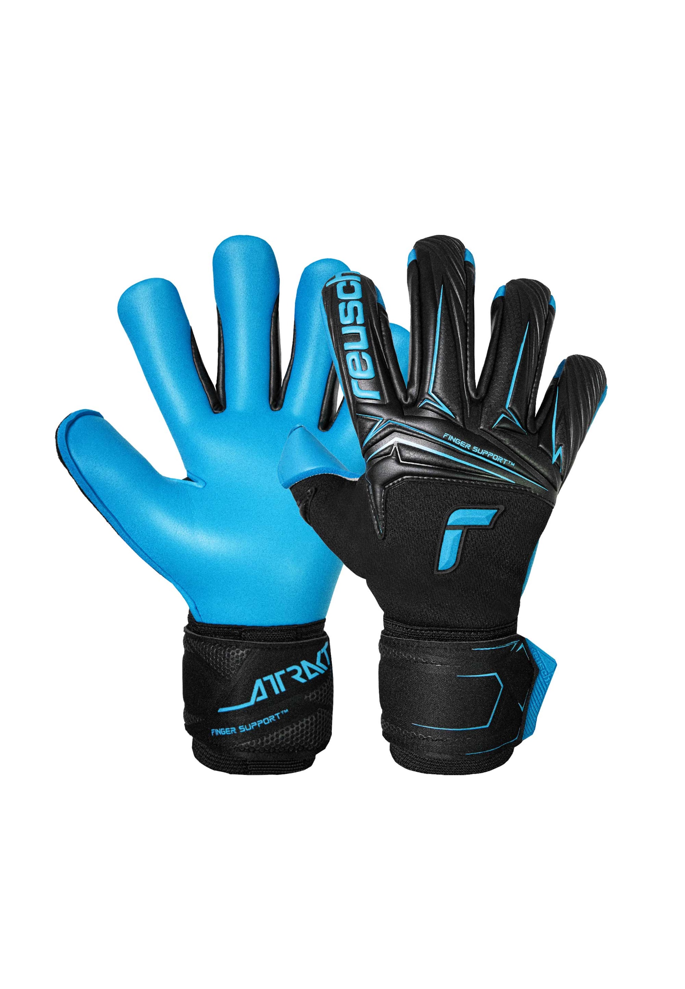 REUSCH Sports gloves 'Attrakt Aqua Finger Support' in Blue / Black, Item view