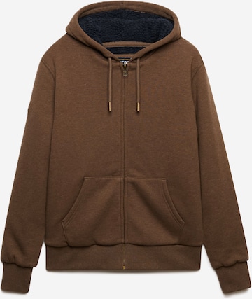 Veste de survêtement Superdry & Co en marron : devant