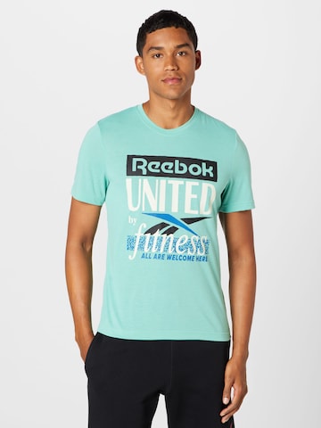 T-Shirt fonctionnel 'United by Fitness' Reebok en bleu : devant