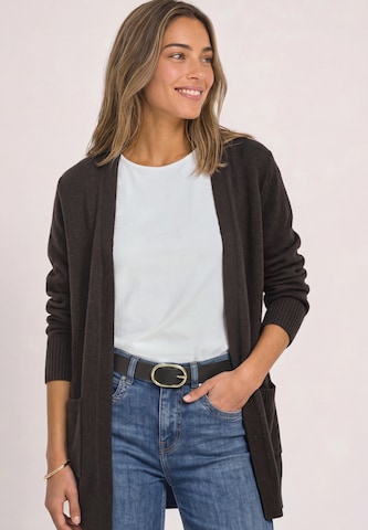 STREET ONE Langarm Cardigan mit aufgesetzten Taschen in Braun: Vorderseite