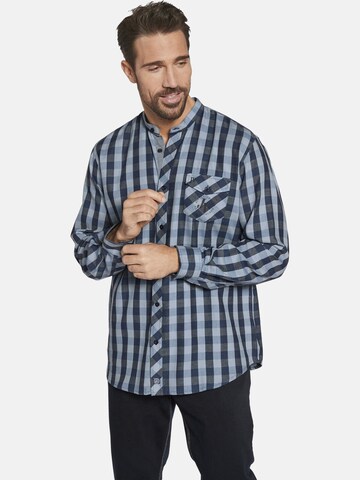 Jan Vanderstorm Comfort fit Button Up Shirt ' Friis ' in Blue: front