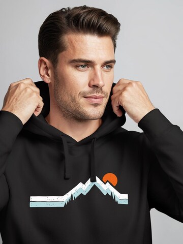 Neverless Sweatshirt 'Mountain Sun' in Black