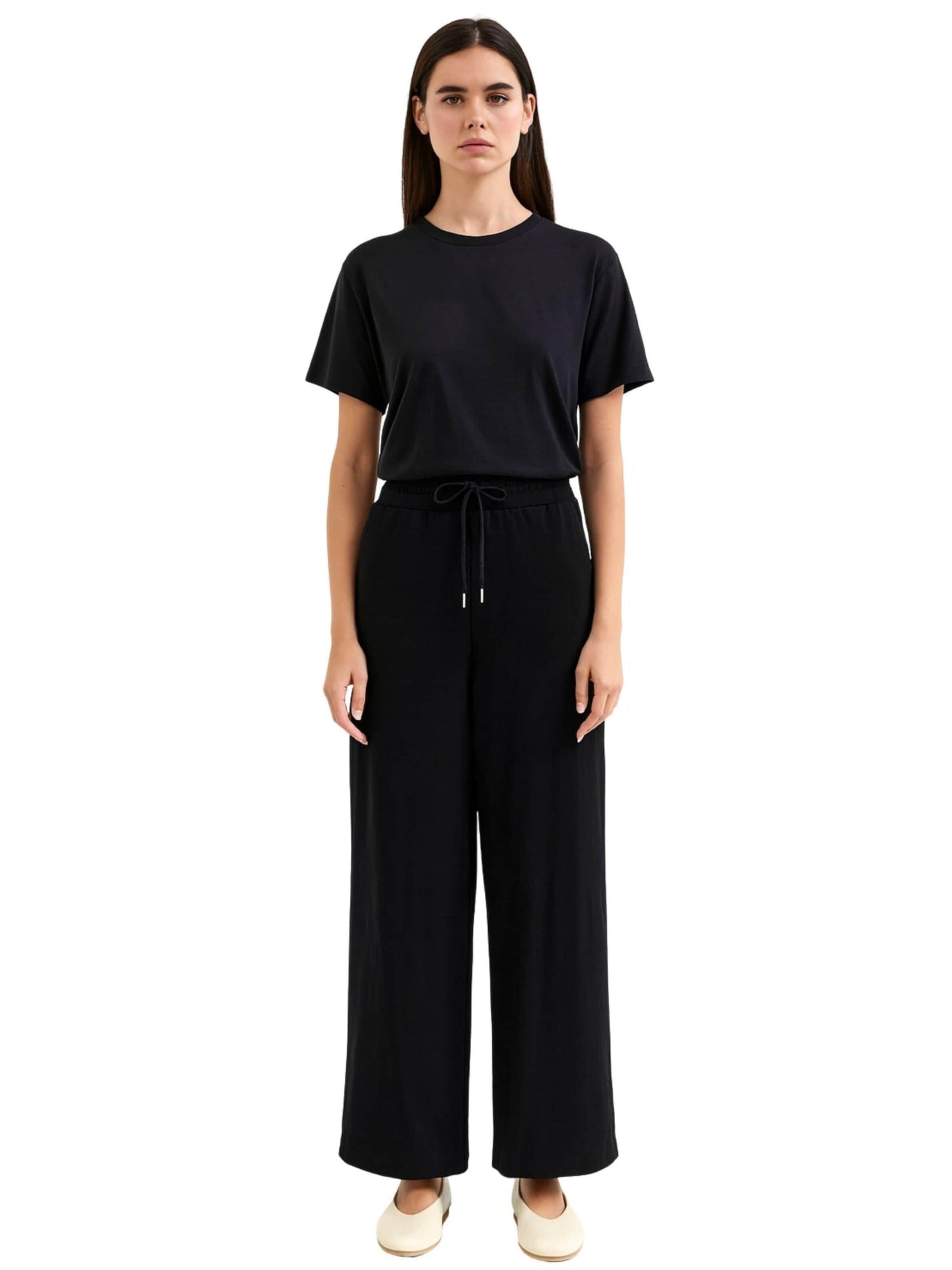 Twinset Baggy Byxa 'Wide-leg sweatshirt trousers' i svart
