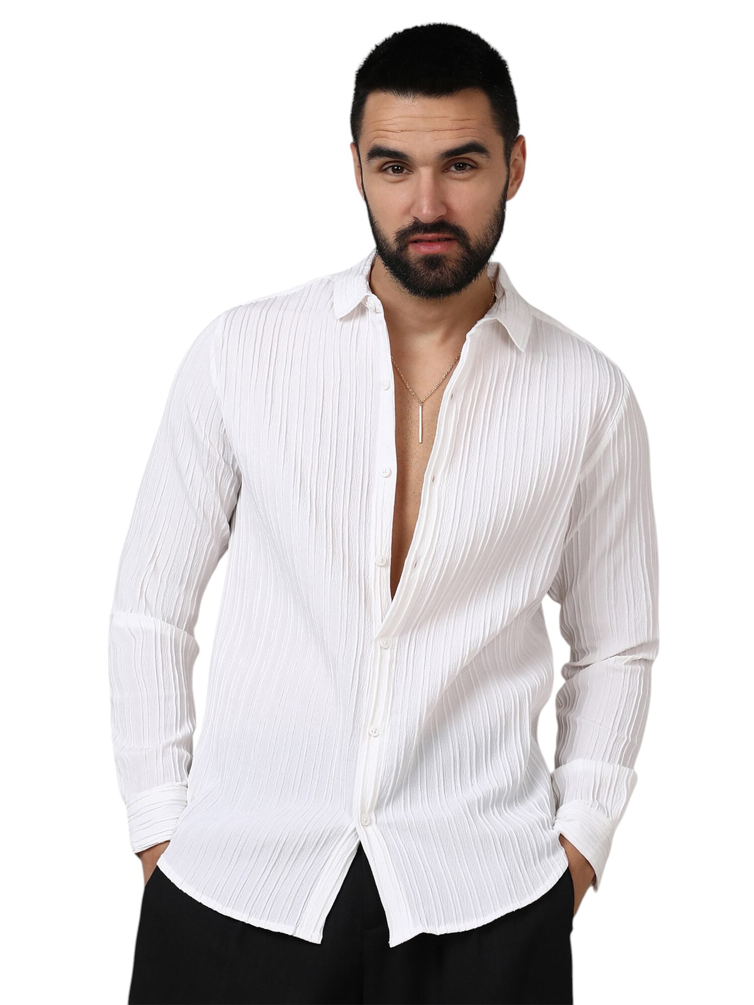 Campus Sutra Comfort Fit Πουκάμισο 'Suzy' σε λευκό: μπροστά