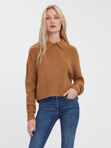 VERO MODA Sweter 'Lea' w kolorze brązowy: przód