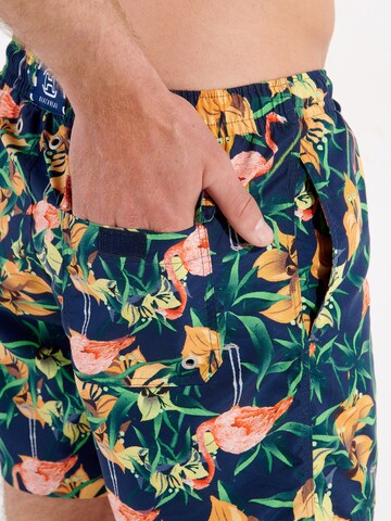 HOM Badeshorts ' Flamingo Beach Boxer ' in Mischfarben