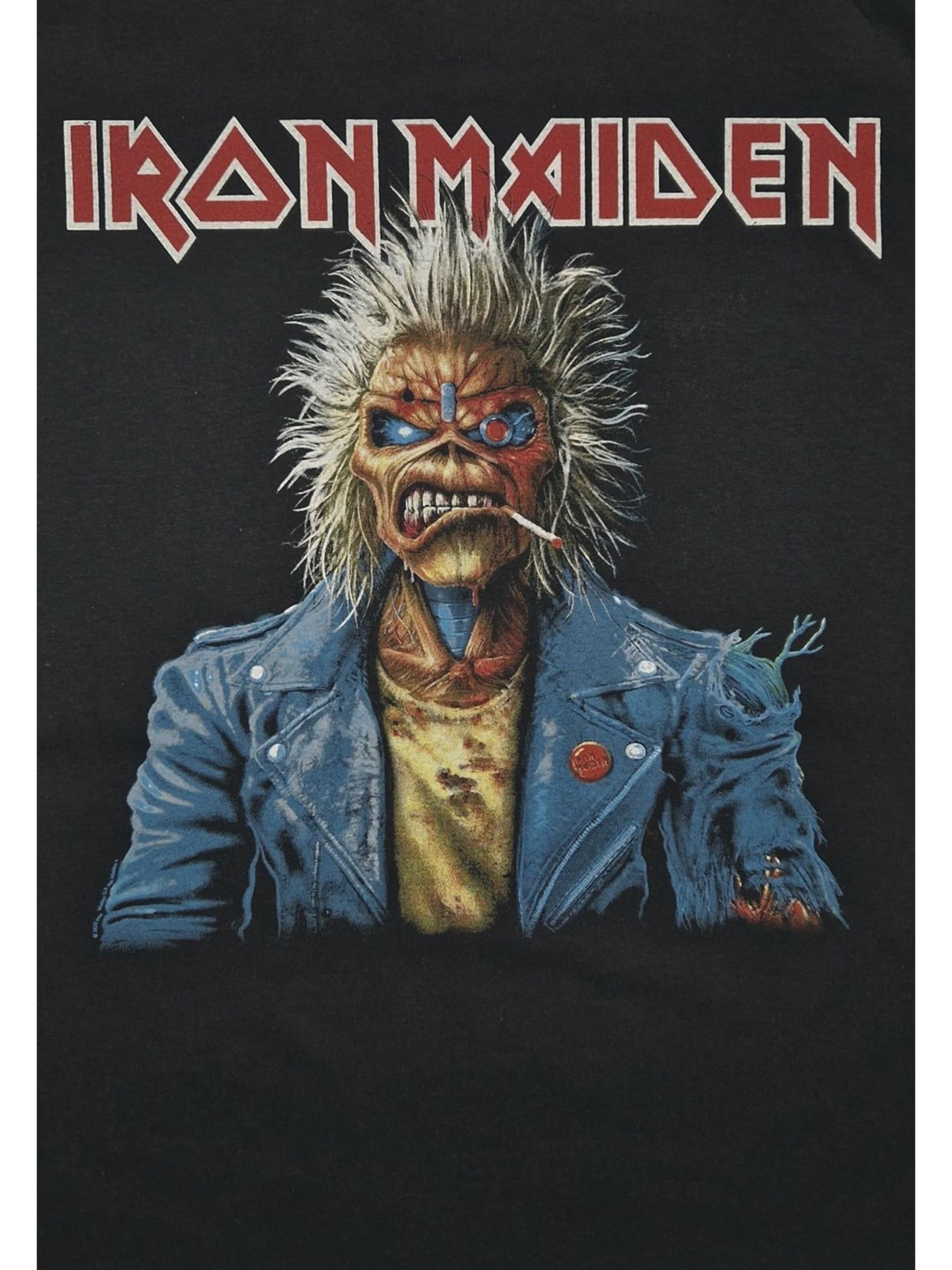 Iron Maiden Shirt 'Iron maiden Portrait Eddie Smoke T-Shirt' in Black
