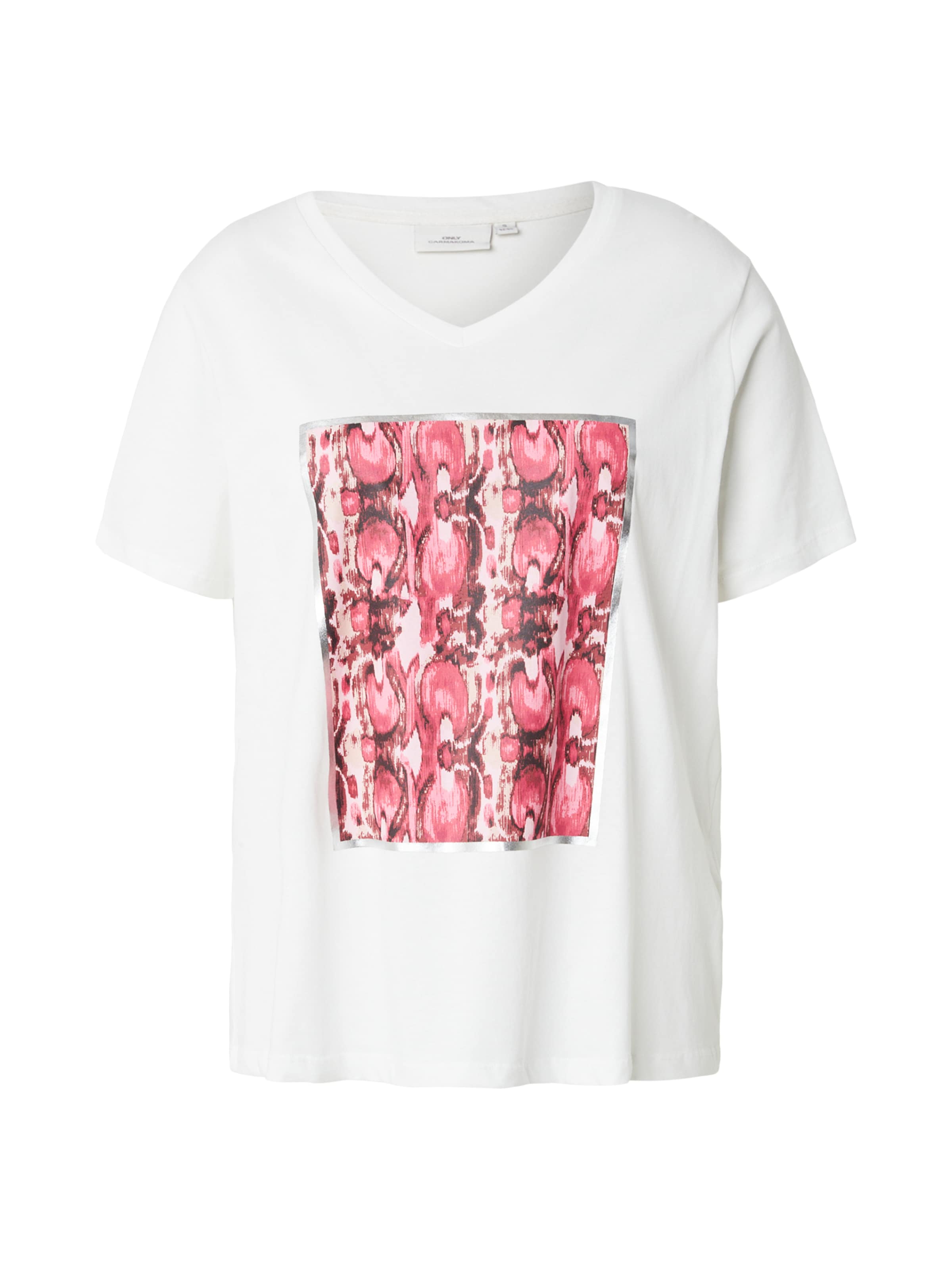 Tricou 'CARNEW BOOSTERY' de la ONLY Carmakoma pe alb: față