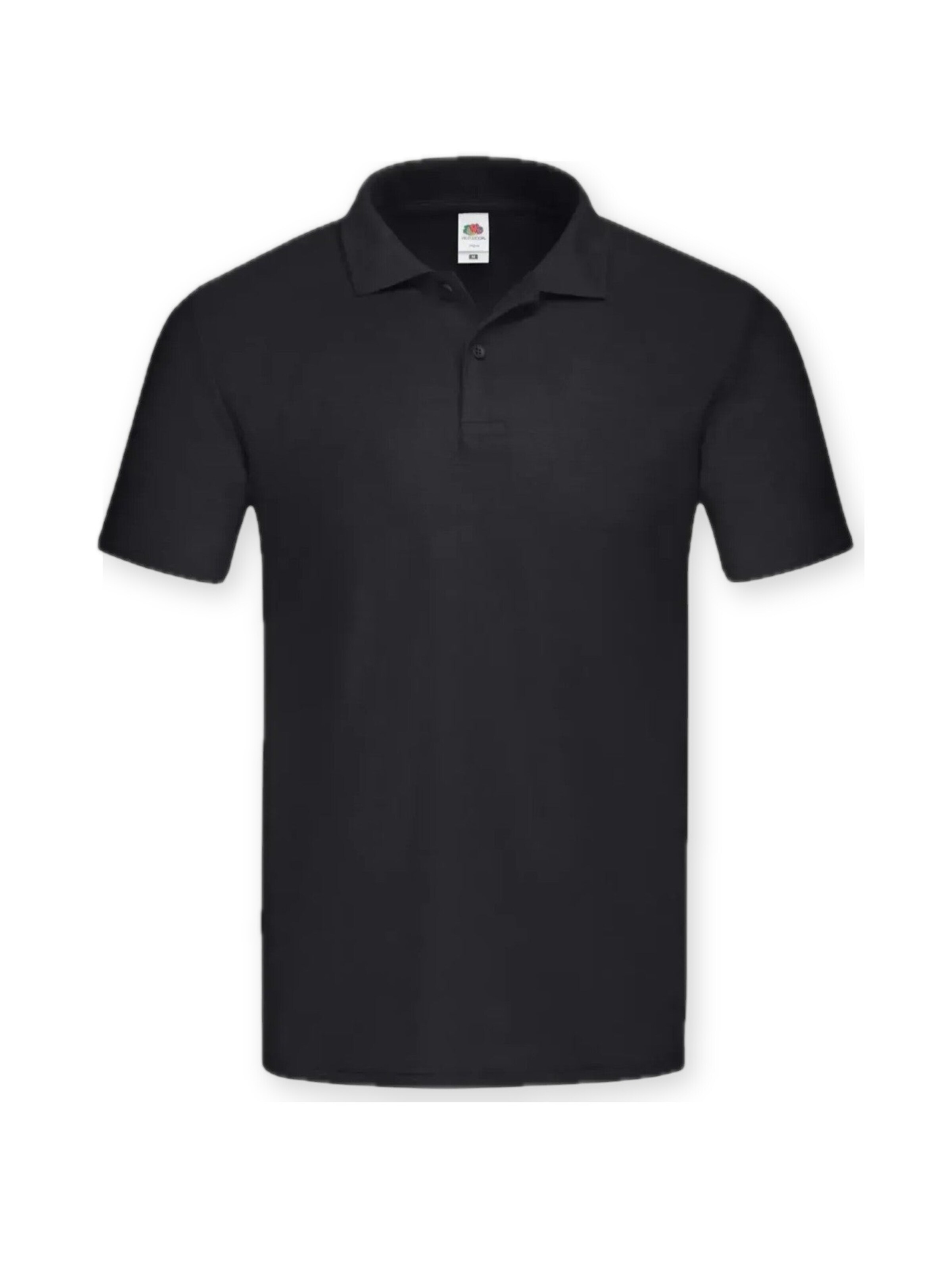 FRUIT OF THE LOOM Shirt 'Mens short sleeve polo' in Zwart: voorkant