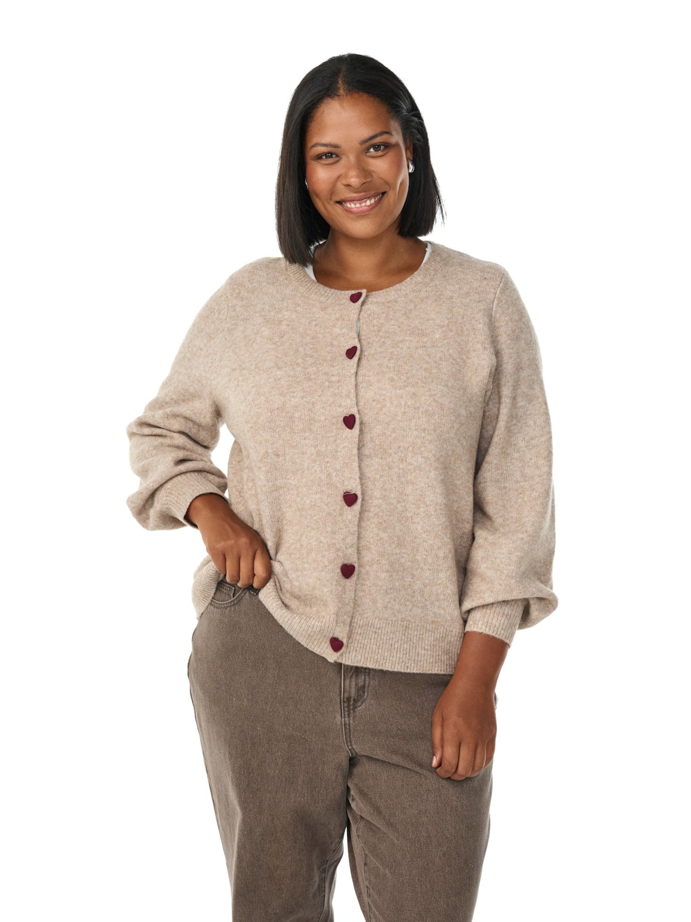 Cardigan 'Mcomfy' Zizzi en beige : devant