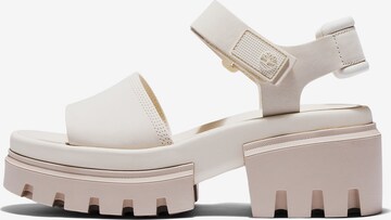 TIMBERLAND - Sandalias 'Everleigh' en blanco: frente