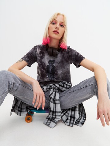 Cat e Lolette Shirt 'Rocker Cat'‌‌‌‌‌ in Grau