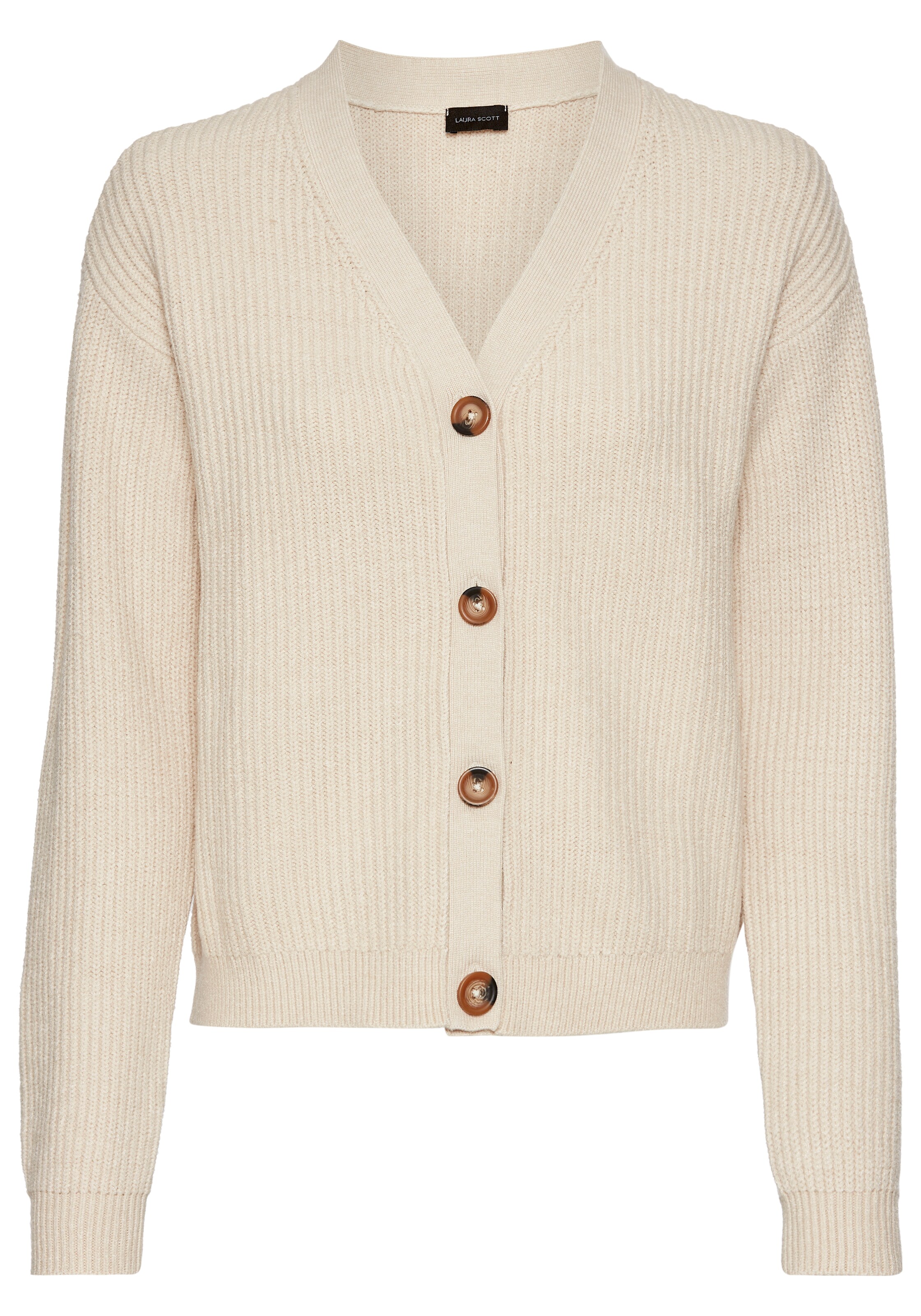 LAURA SCOTT Strickjacke in Beige: Vorderseite