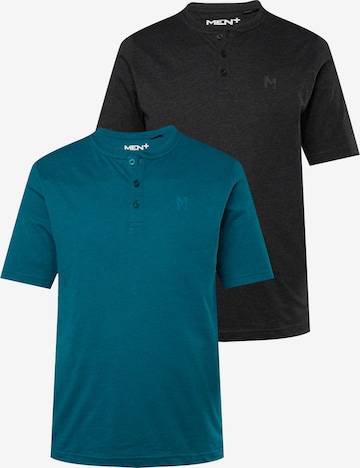 Men Plus Shirt in Blauw: voorkant