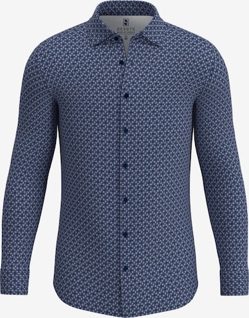 DESOTO Slim fit Button Up Shirt in Blue: front