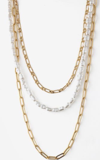 Lanțuri Orelia pe auriu / alb perlat, Vizualizare produs