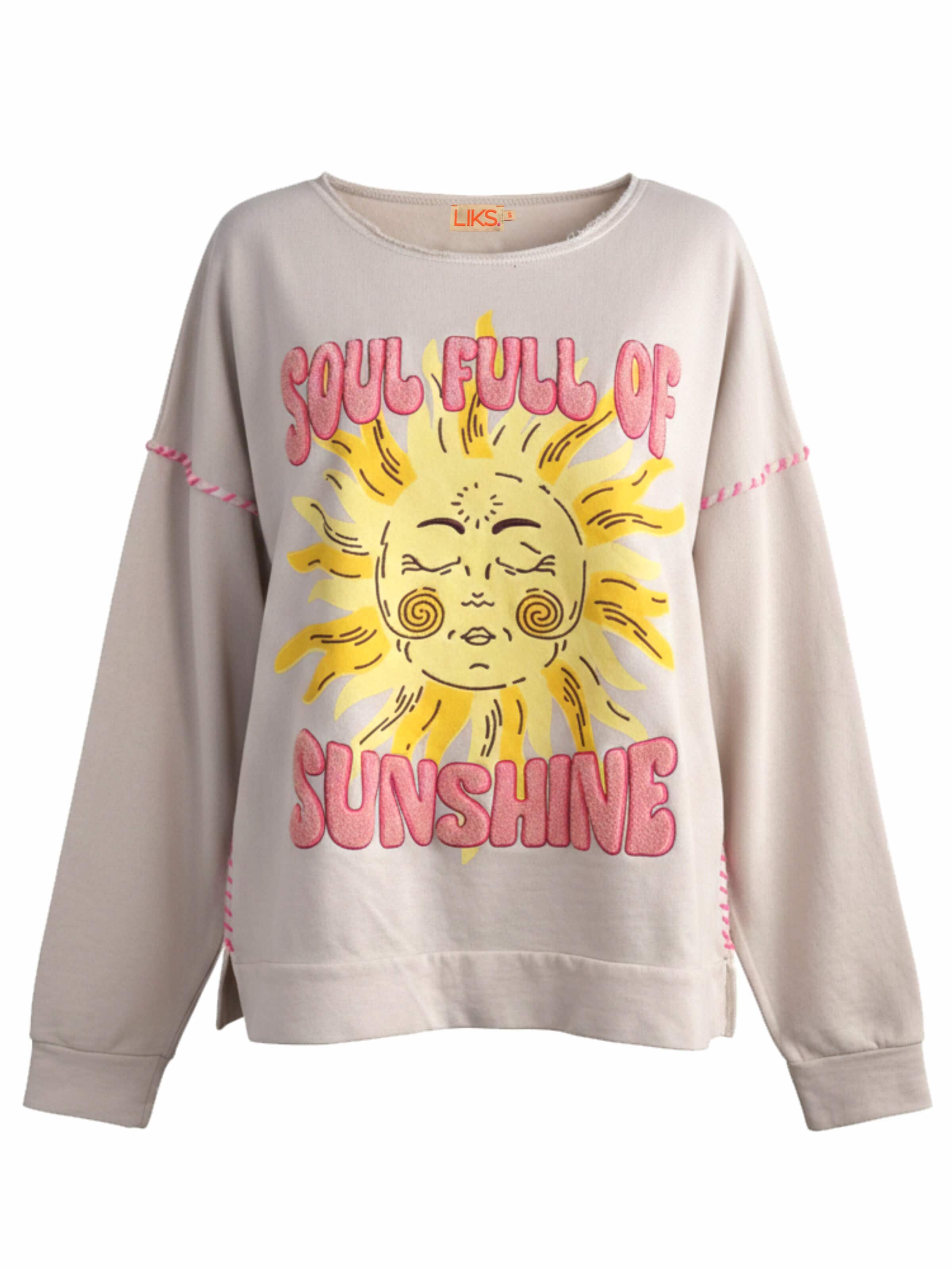 LIKS. Munich - Sudadera 'Soul full of Sunshine' en beige: frente