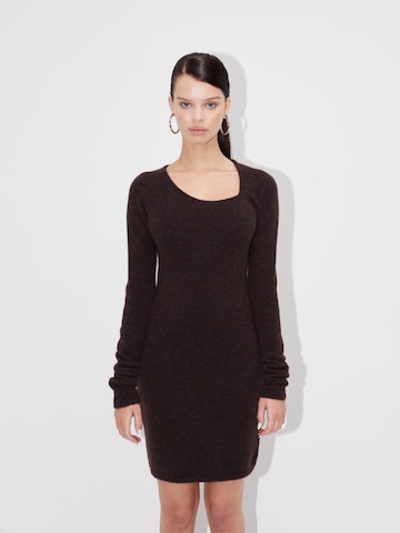 LeGer by Lena Gercke Knitted dress 'Liora' in Brown: front