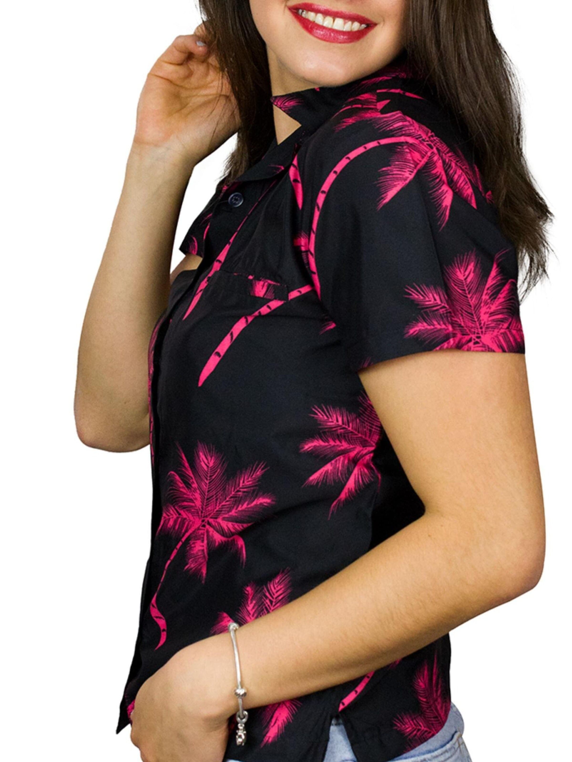 Camicia da donna 'Palmshadow' di King Kameha in rosso