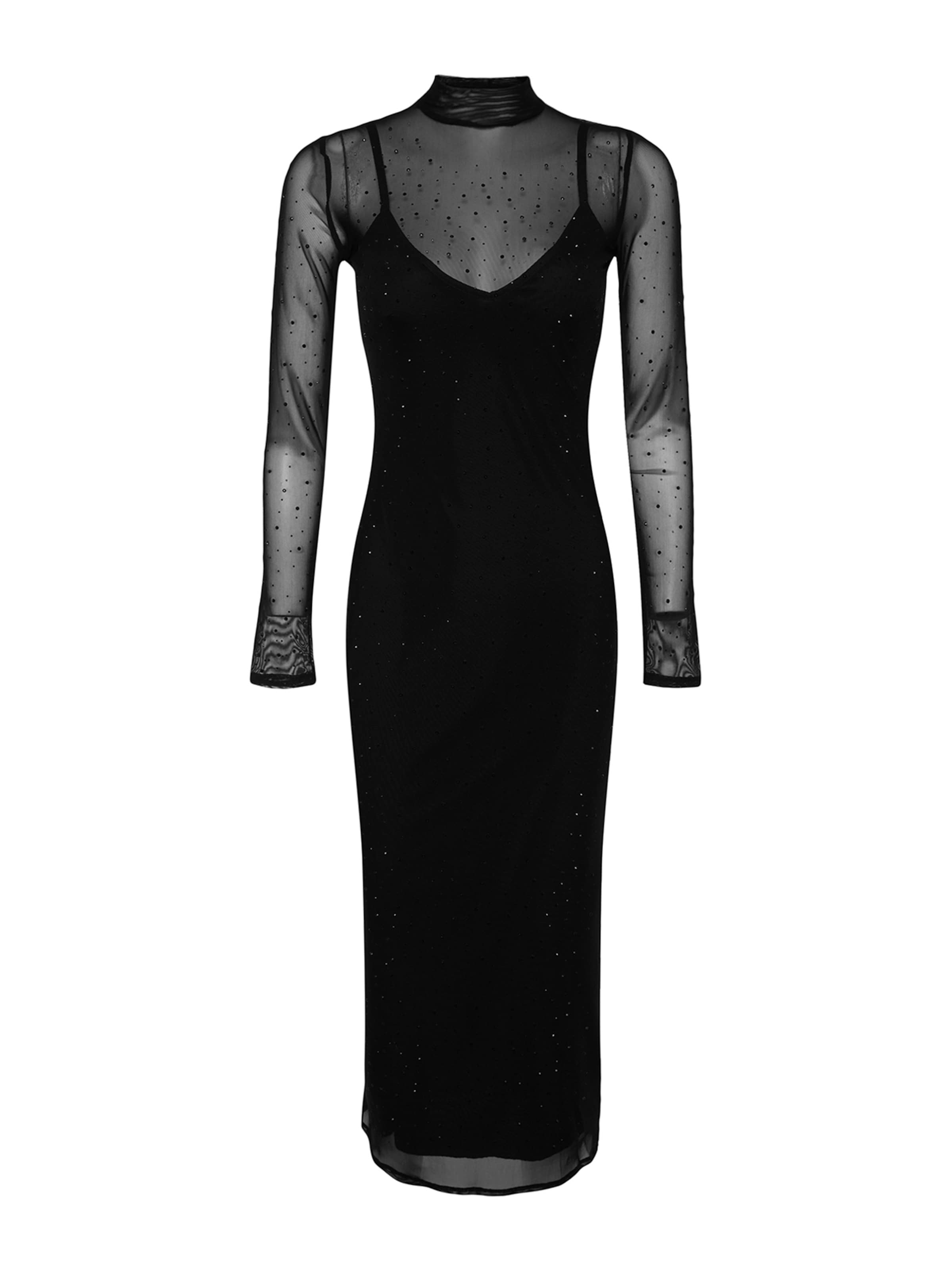 Trendyol Společenské šaty – černá: přední strana