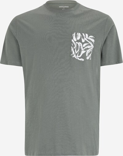 Jack & Jones Plus T-Shirt 'Lafayette' en kaki / blanc cassé, Vue avec produit