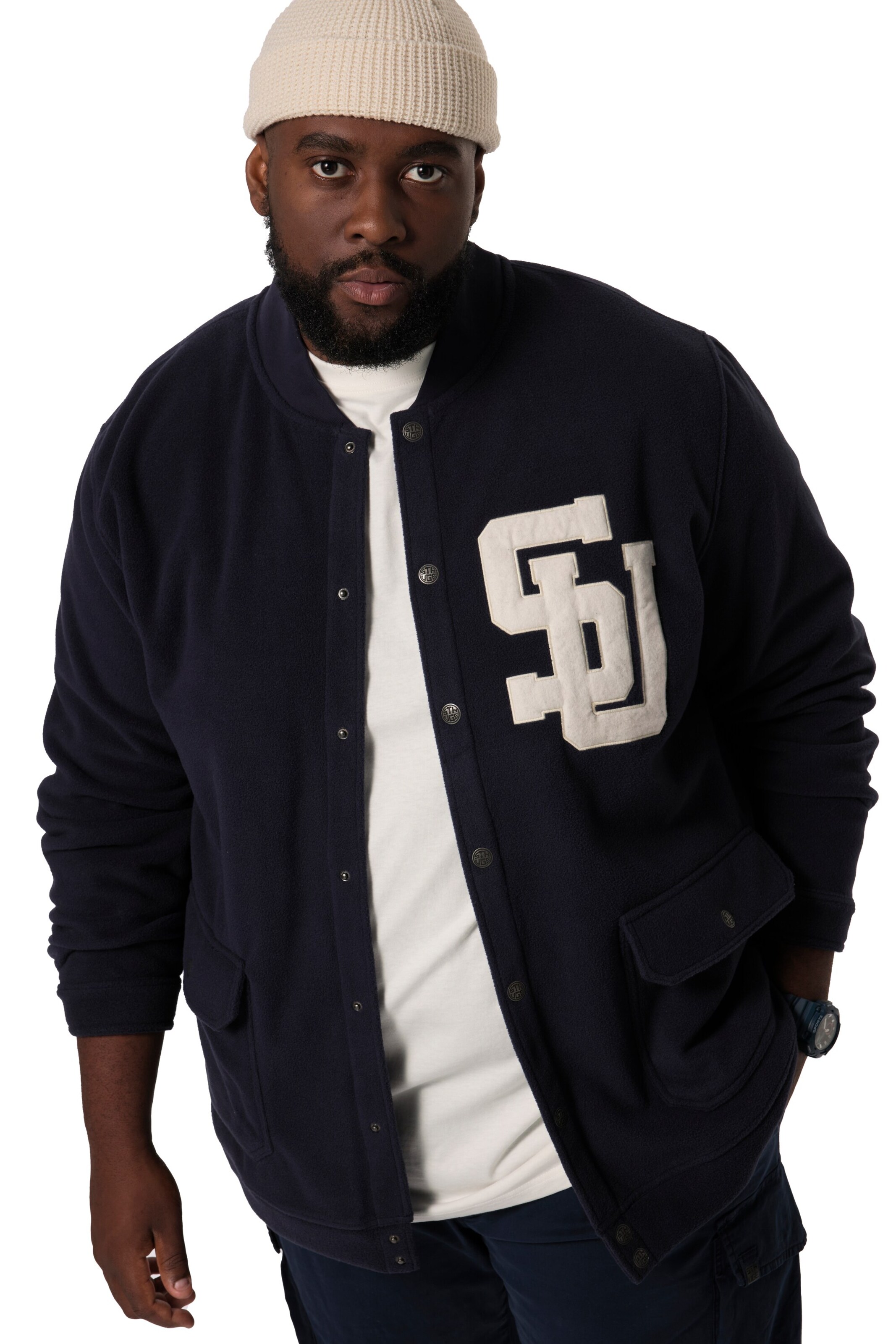 STHUGE Sweatvest in Blauw: voorkant