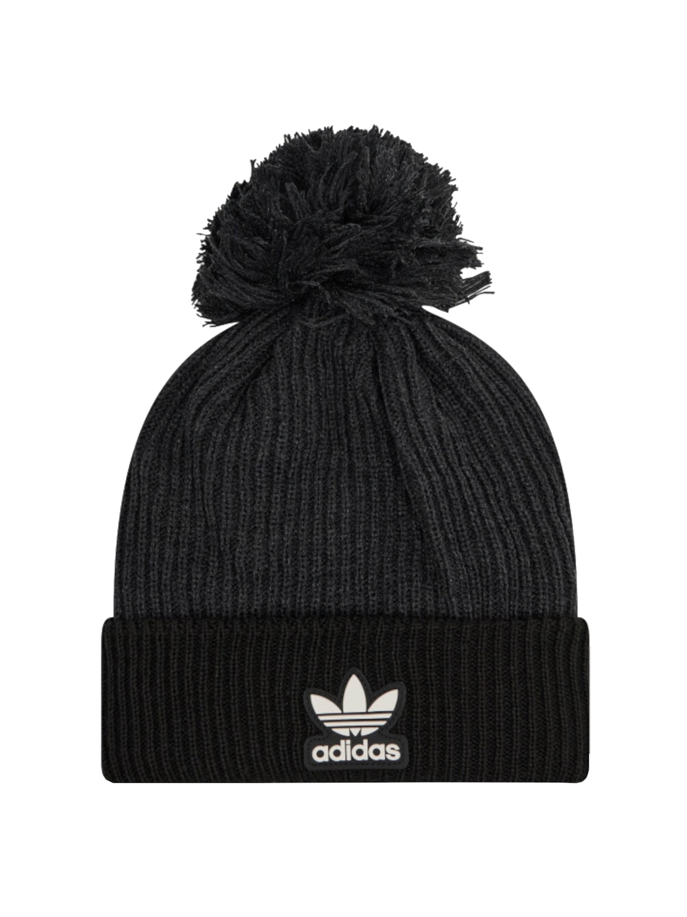 ADIDAS ORIGINALS Beanie 'adidas Adicolor Collegiate Pom Beanie' in Black: front
