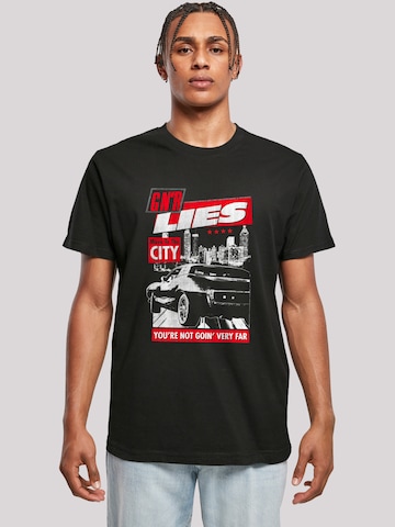 F4NT4STIC T-Shirt 'Guns N' Roses Lies City Rock Music' in Schwarz: Vorderseite
