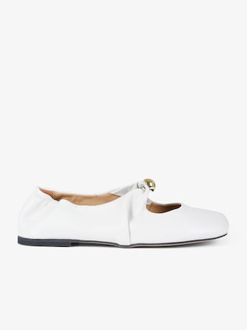 GISEL MOIRE Ballerina in Wit: voorkant