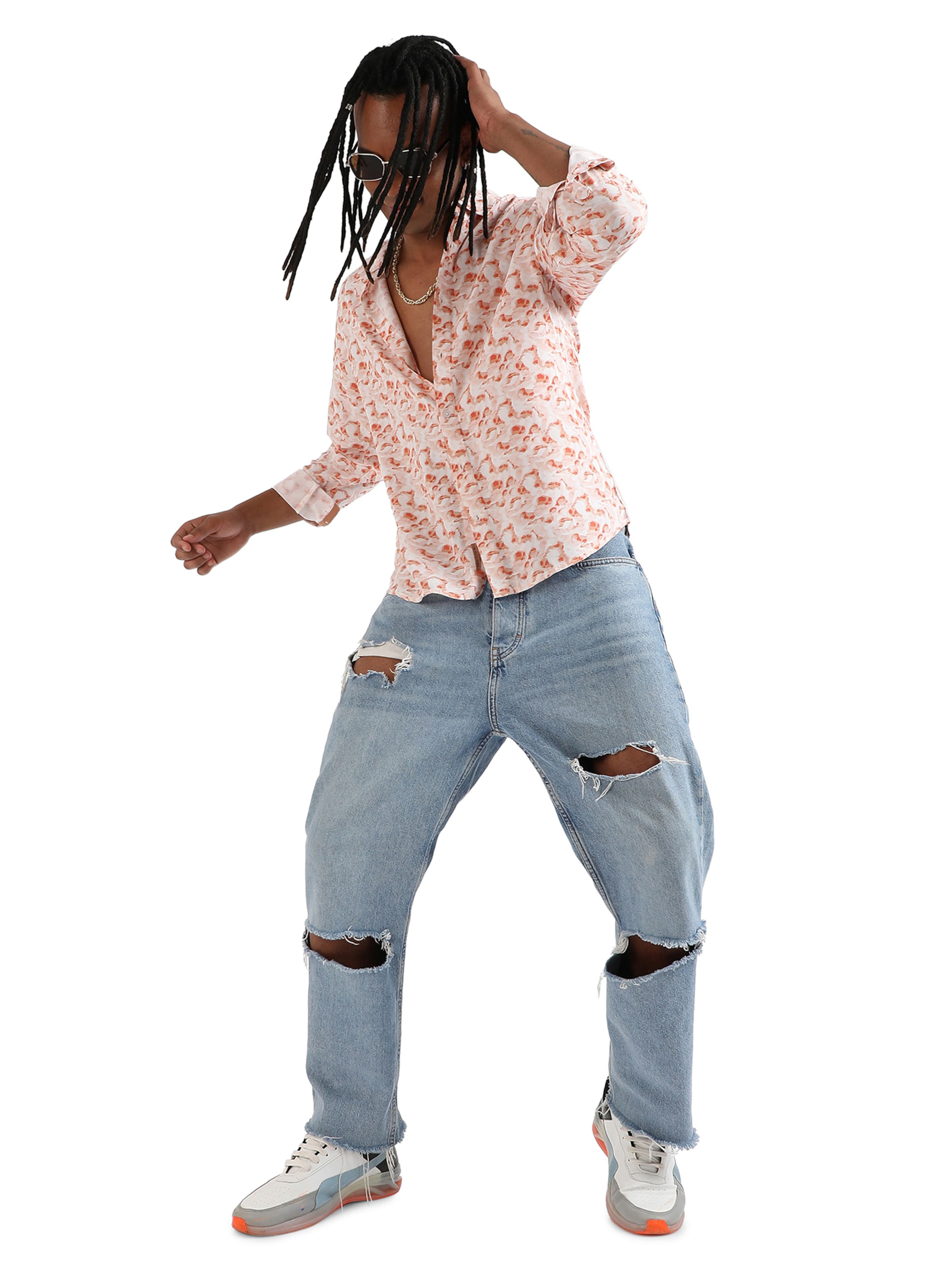 Campus Sutra Классический крой Рубашка ' Max ' в Оранжевый