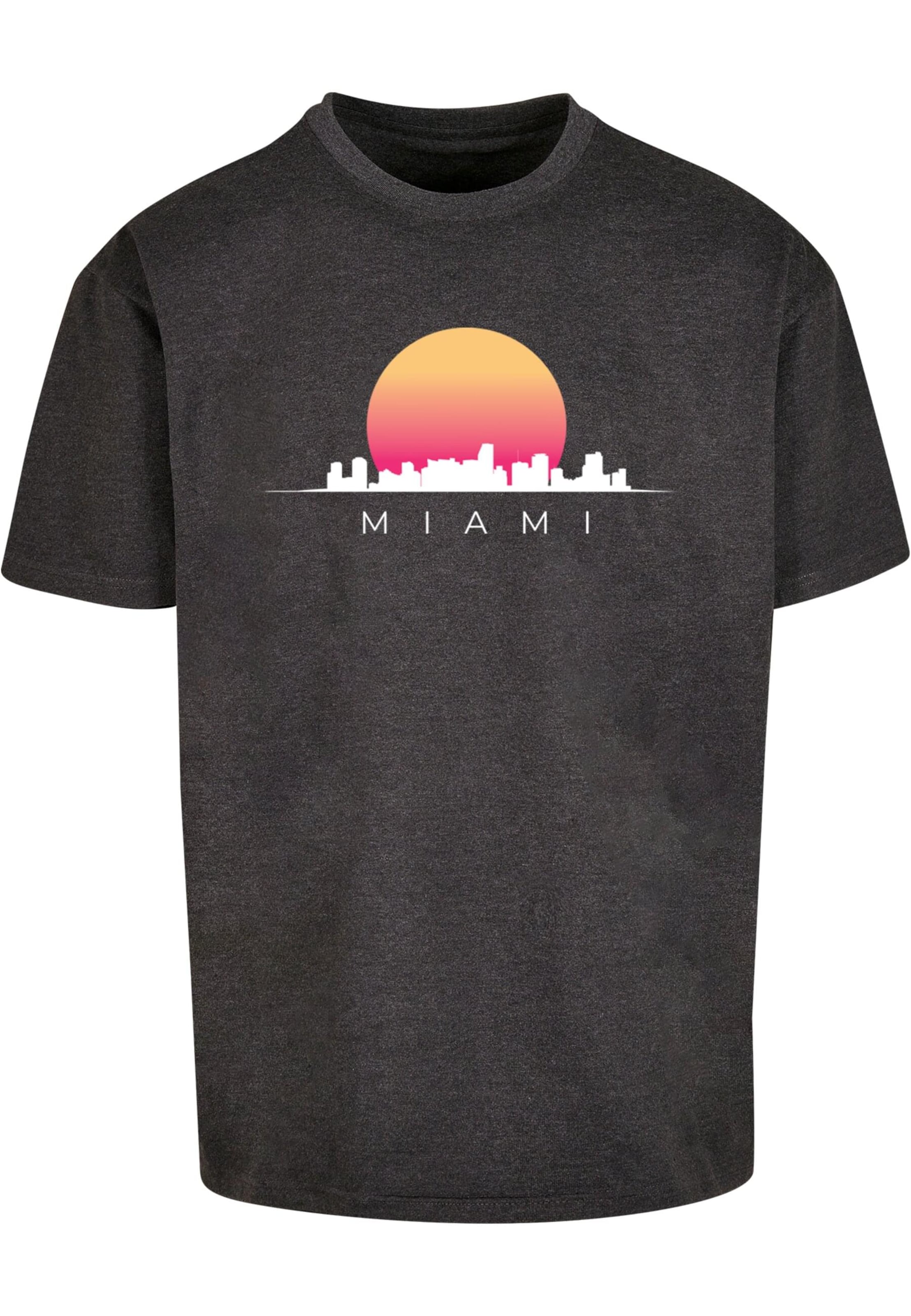 Merchcode T-Shirt 'Miami X' in Grau: Vorderseite