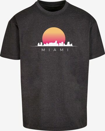 Merchcode T-Shirt 'Miami X' in Grau: predná strana