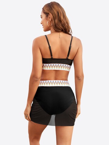 Magicshe Push-up Bikini 'Push Up Bikini Set mit hoher Taille' in Black