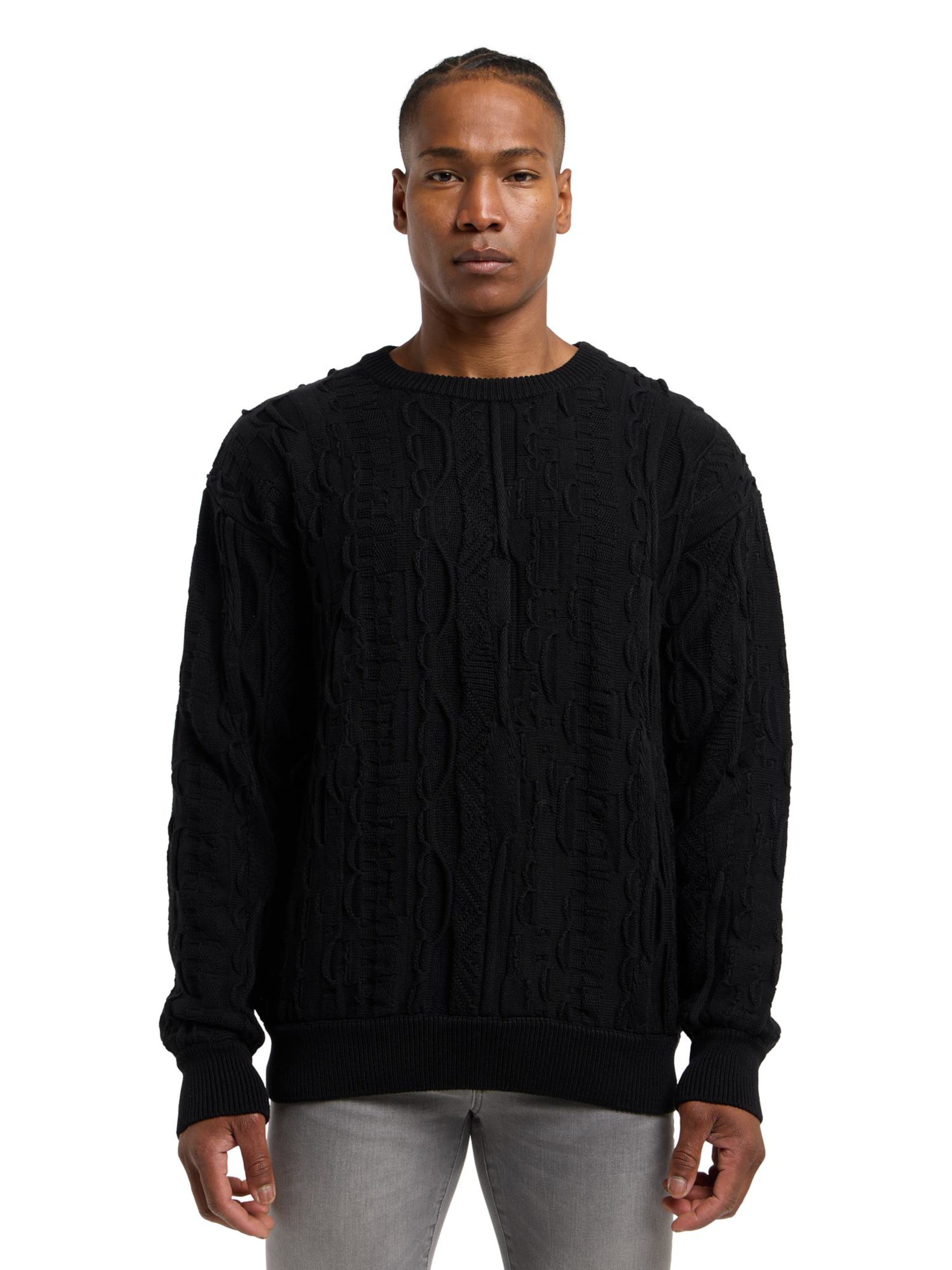 Carlo Colucci Trui 'Dima' in Zwart: voorkant