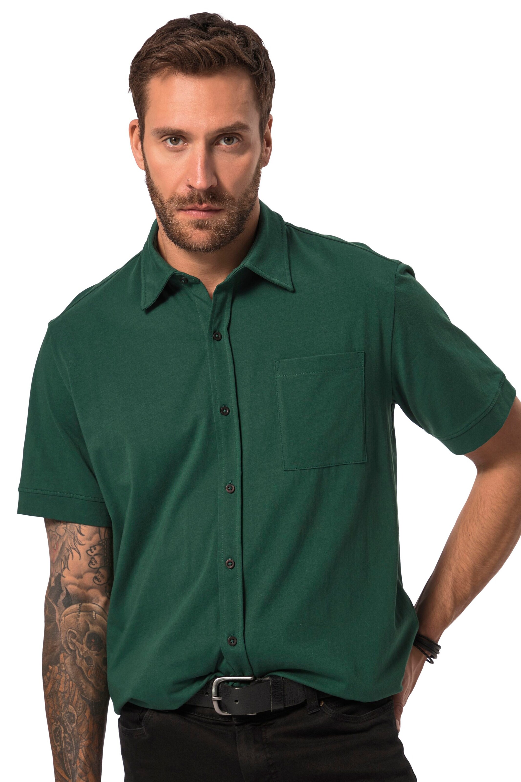 JP1880 Regular fit Button Up Shirt in Green: front