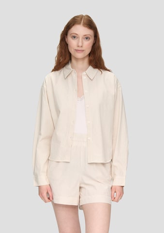 QS Blouse in Beige: front