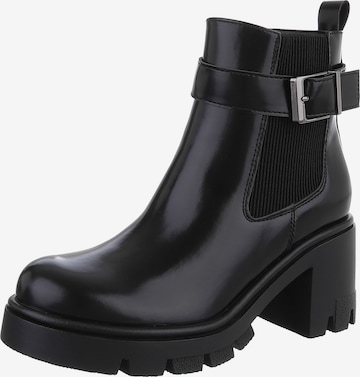 Ital-Design Stiefelette in Schwarz: Vorderseite