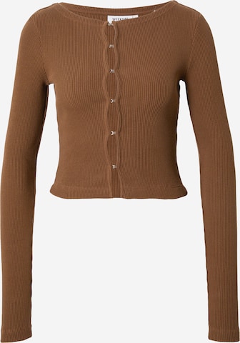 Cardigan 'Coralie' WEEKDAY en marron : devant