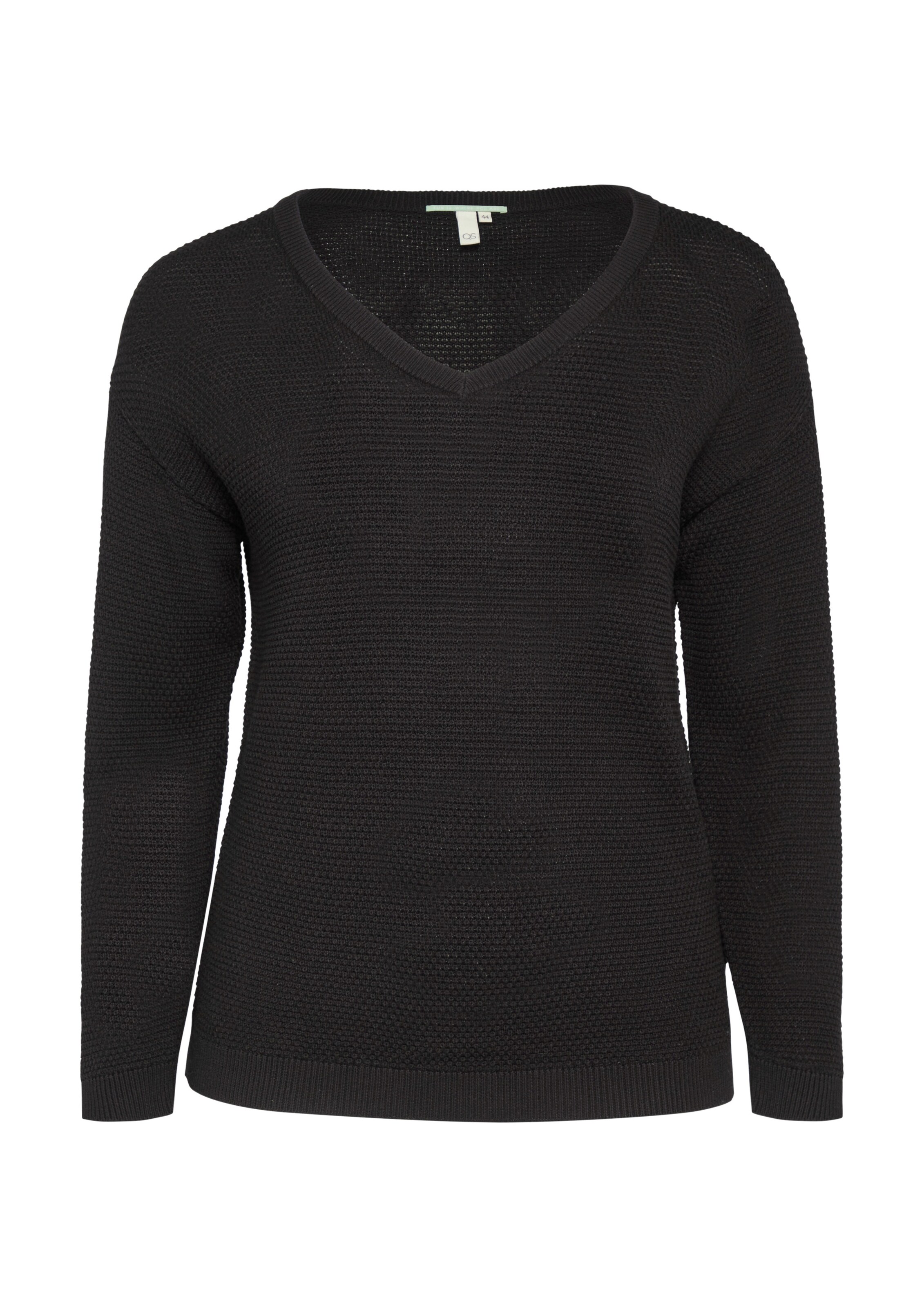 Pull-over QS en noir : devant